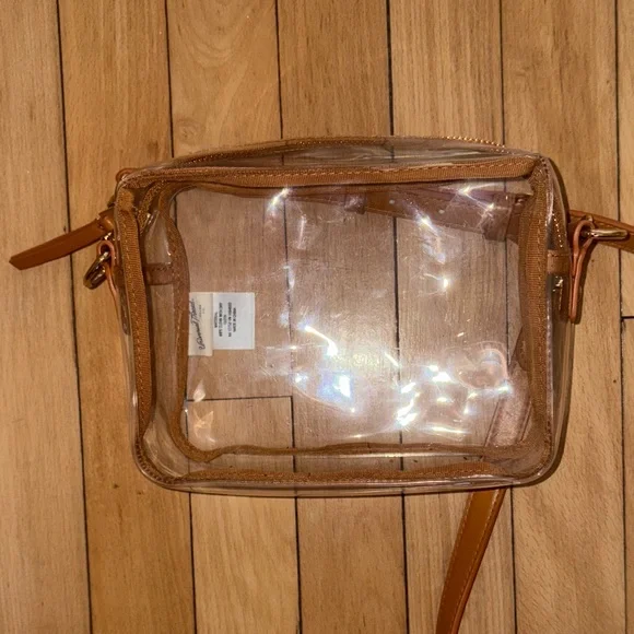 Target Clear Crossbody Bag with Brown Trim - Picture 2 of 5